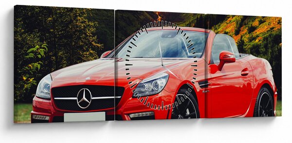 Slika - crveni Mercedes (sa satom) (90x30 cm)