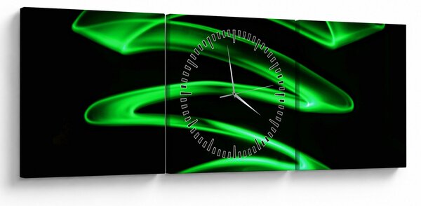 Slika - neonski valovi (sa satom) (90x30 cm)