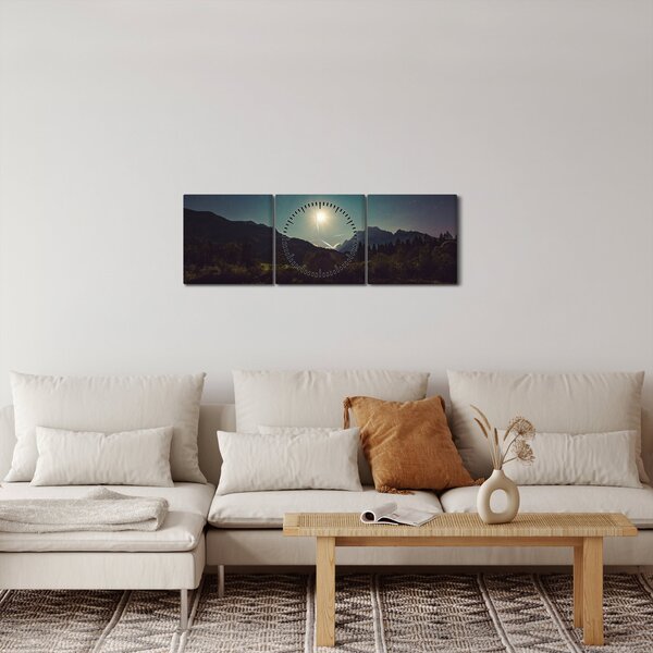 Slika - noćno nebo (sa satom) (90x30 cm)