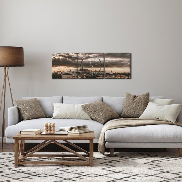Slika Praškog dvorca u sumrak (sa satom) (90x30 cm)