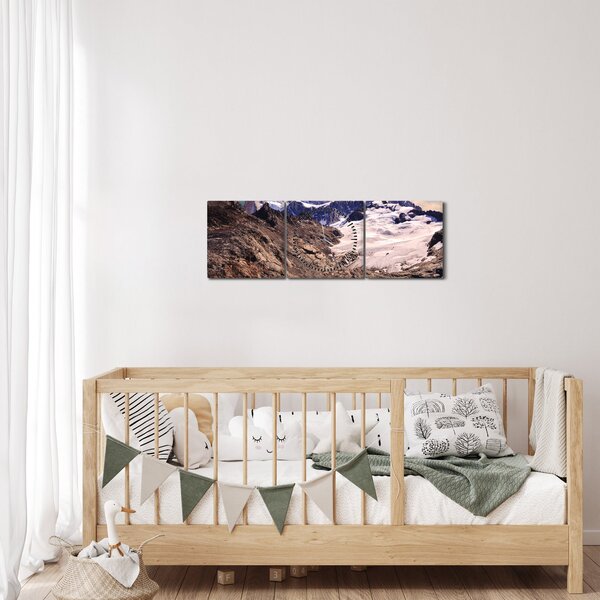 Slika planinskog jezera (sa satom) (90x30 cm)