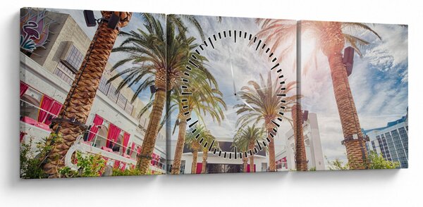 Slika - palme s bazenom (sa satom) (90x30 cm)
