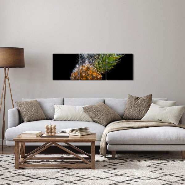 Slika ananasa u vodi (sa satom) (90x30 cm)