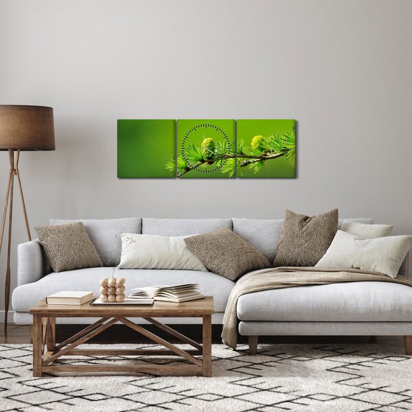 Slika zelenog češera (sa satom) (90x30 cm)