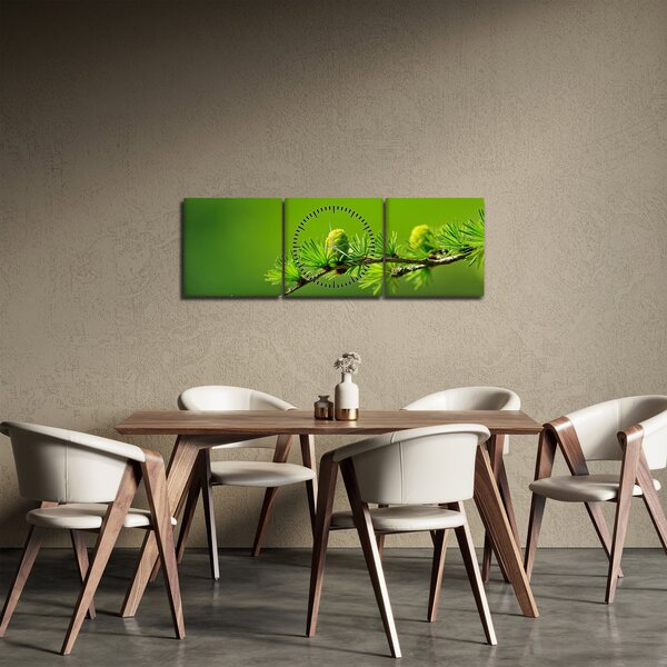 Slika zelenog češera (sa satom) (90x30 cm)