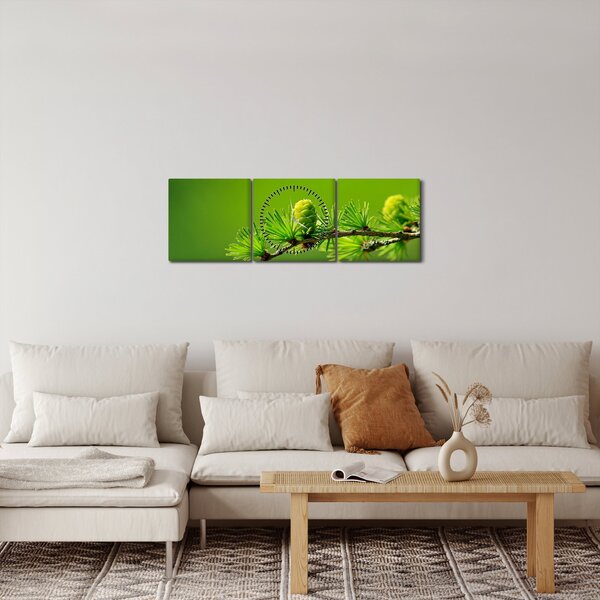 Slika zelenog češera (sa satom) (90x30 cm)