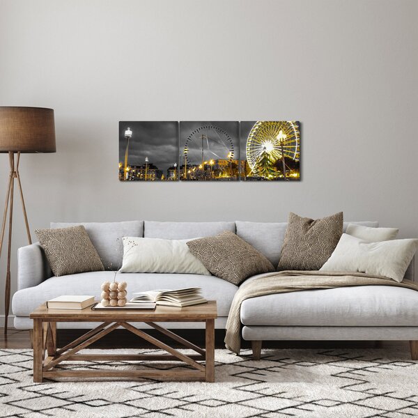 Slika vrtuljka u sumrak (sa satom) (90x30 cm)