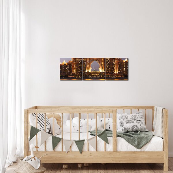 Slika zgrade u Dubaiju (sa satom) (90x30 cm)