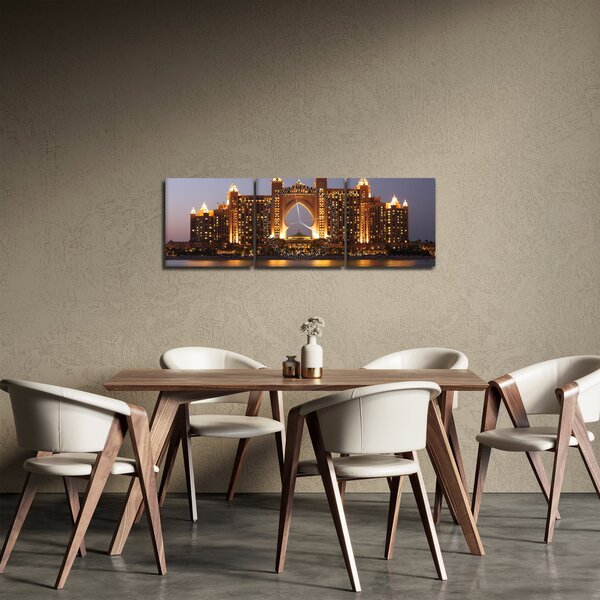 Slika zgrade u Dubaiju (sa satom) (90x30 cm)