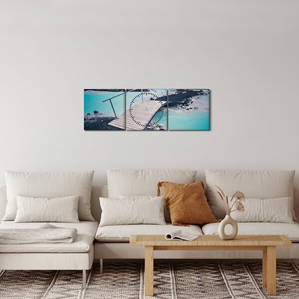 Slika drvenog mosta (sa satom) (90x30 cm)