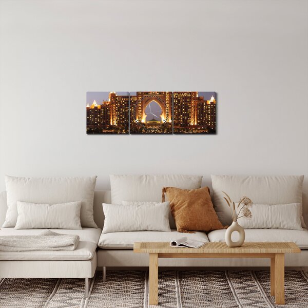 Slika zgrade u Dubaiju (sa satom) (90x30 cm)