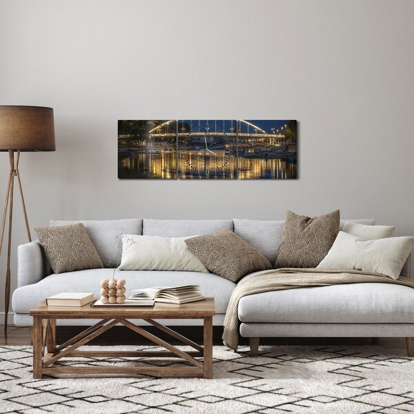 Slika mosta s fontanom (sa satom) (90x30 cm)