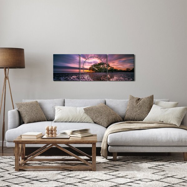 Slika stabla na plaži (sa satom) (90x30 cm)