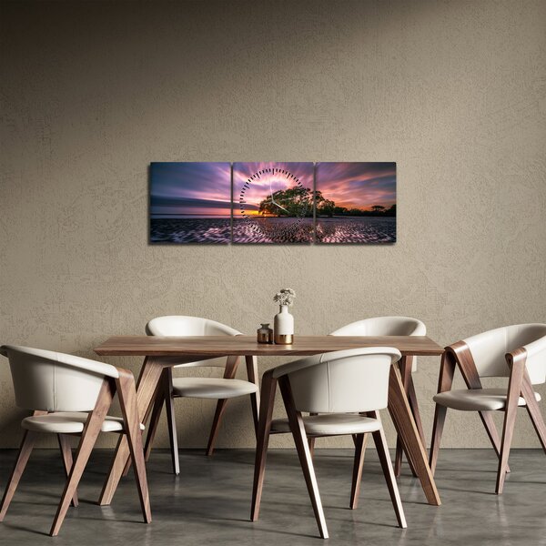 Slika stabla na plaži (sa satom) (90x30 cm)