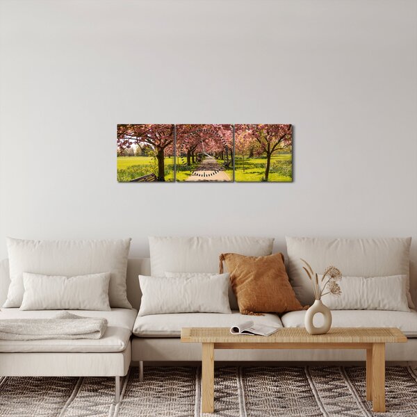 Slika - voćnjak trešanja (sa satom) (90x30 cm)