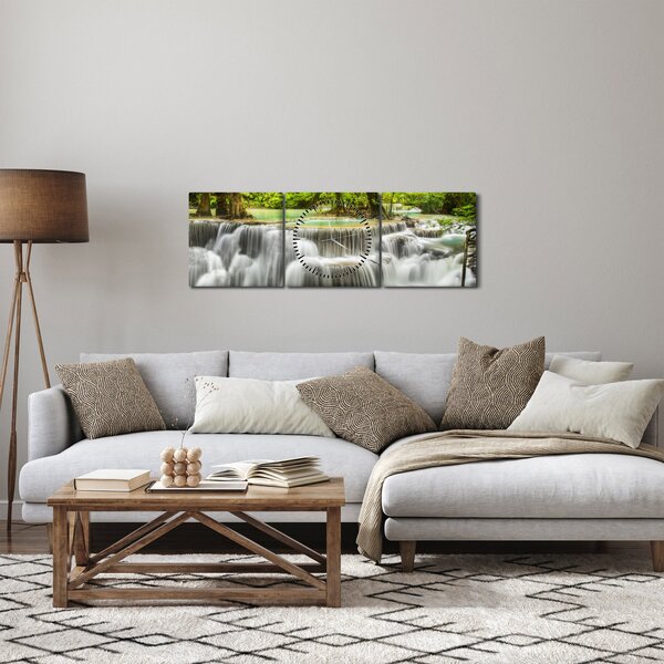 Slika slapova (sa satom) (90x30 cm)