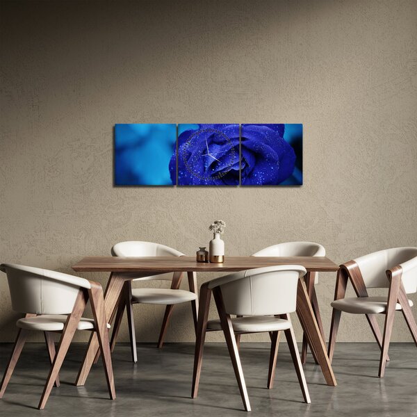 Slika plave ruže (sa satom) (90x30 cm)
