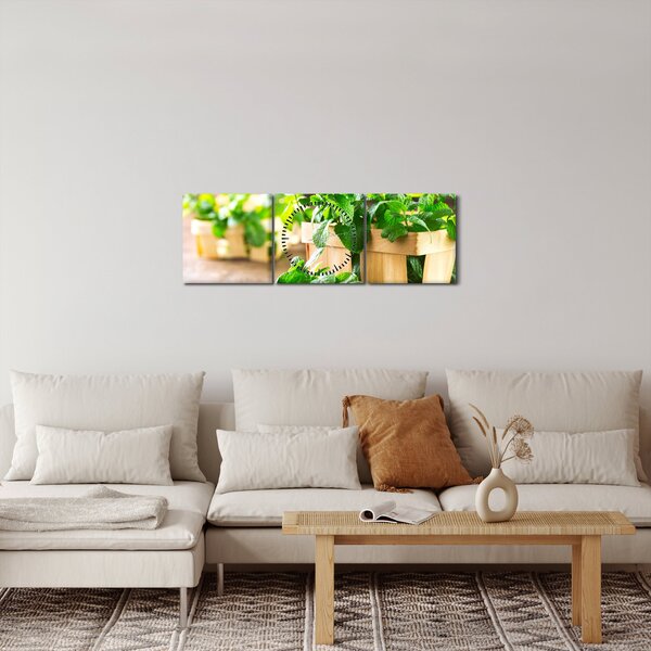 Slika svježe metvice (sa satom) (90x30 cm)