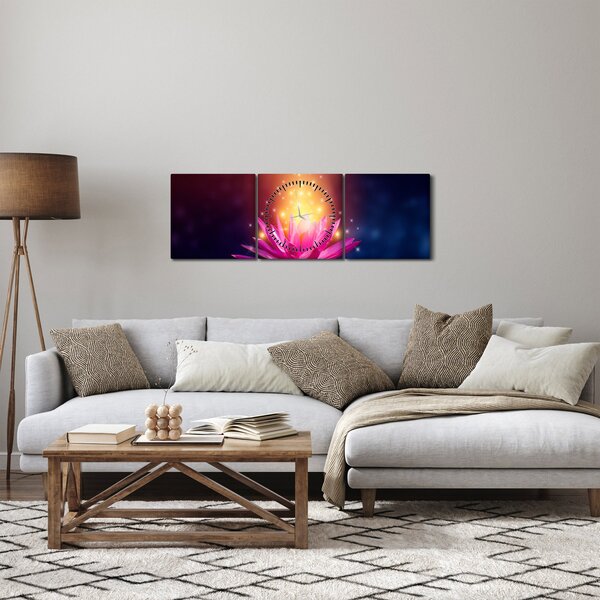 Slika lopoča na vodi (sa satom) (90x30 cm)