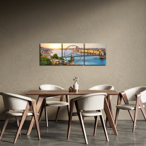 Slika grada Budimpešte s rijekom (sa satom) (90x30 cm)