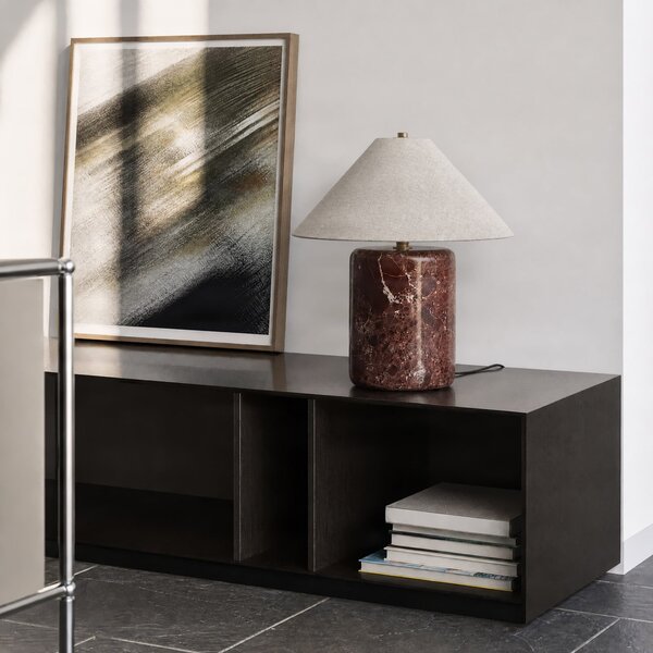 Stolne Lampa NOLA, Elodie, Bež, Dnevna soba, Tkanina / tekstil, Moderan