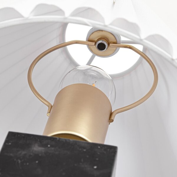 Stolne Lampa NOLA, Asher, Bijela, Dnevna soba, Tkanina / tekstil, Moderan