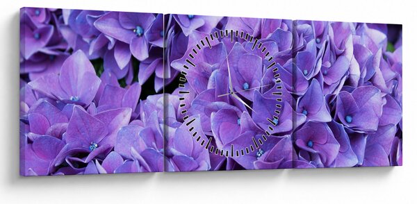 Slika ljubičastog cvijeća (sa satom) (90x30 cm)