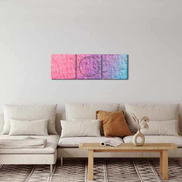 Slika šarene teksture (sa satom) (90x30 cm)