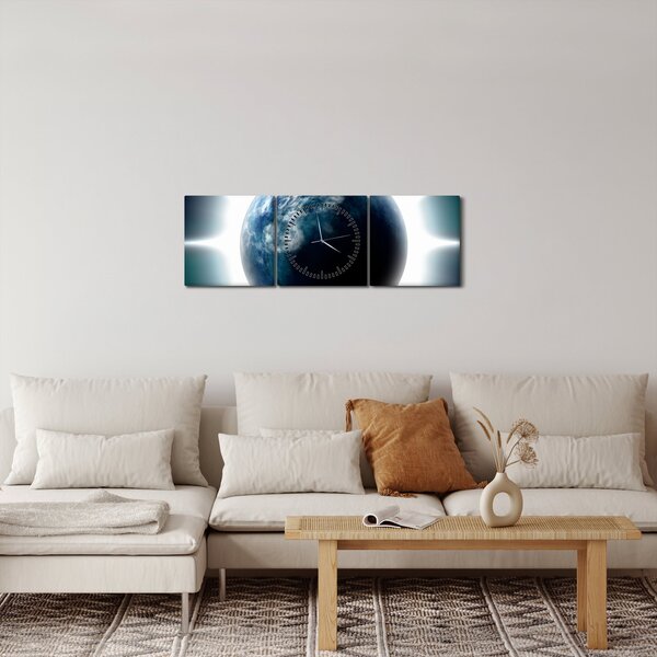 Slika osvijetlenog planeta (sa satom) (90x30 cm)