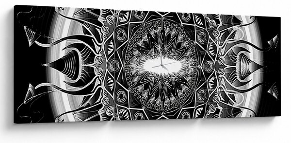 Slika crno-bijelih ornamenata (sa satom) (90x30 cm)