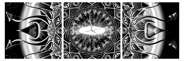 Slika crno-bijelih ornamenata (sa satom) (90x30 cm)