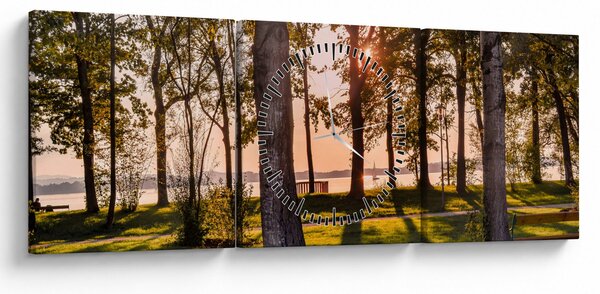 Slika drveća uz jezero (sa satom) (90x30 cm)