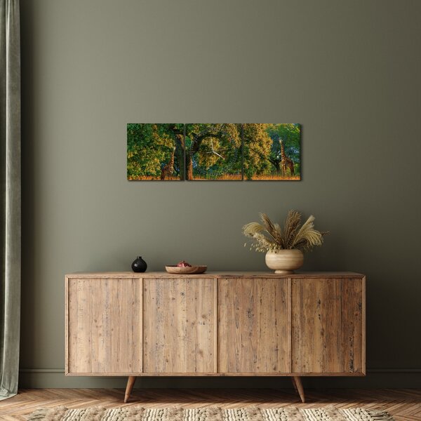 Slika žirafe u divljini (sa satom) (90x30 cm)