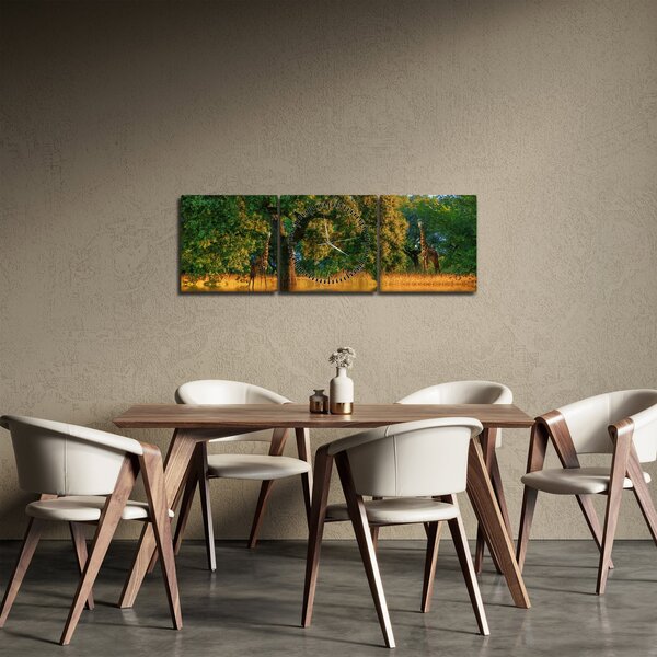 Slika žirafe u divljini (sa satom) (90x30 cm)
