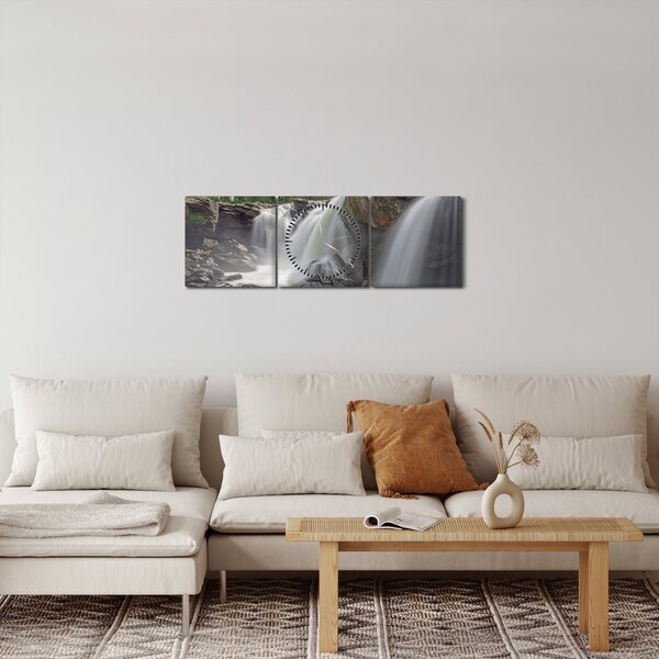 Slika slapova (sa satom) (90x30 cm)