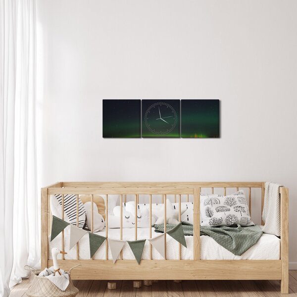 Slika polarne svjetlosti (sa satom) (90x30 cm)
