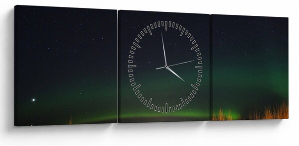 Slika polarne svjetlosti (sa satom) (90x30 cm)