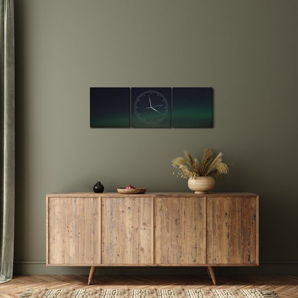 Slika polarne svjetlosti (sa satom) (90x30 cm)