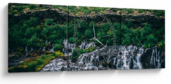 Slika slapova u prirodi (sa satom) (90x30 cm)