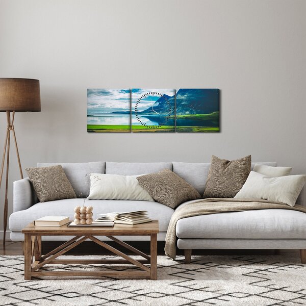Slika jezera s planinama (sa satom) (90x30 cm)