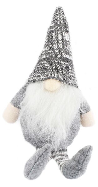Božićna figura – Djed Božićnjak od pliša, 18 cm, bijela