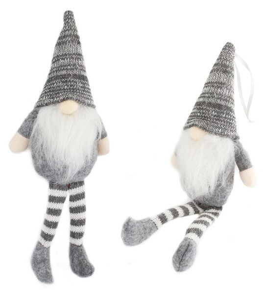 Božićna figura – Djed Božićnjak od pliša, 18 cm, bijela