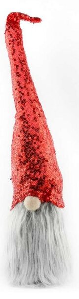 Božićna figura – stojeći patuljak od pliša, 40 cm, crvena