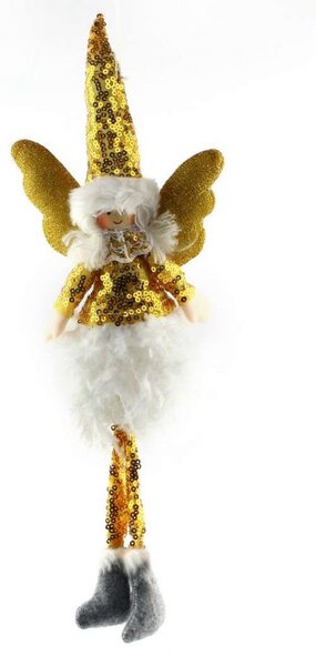 Božićna figura – sjedeći anđeo od pliša, 34 cm