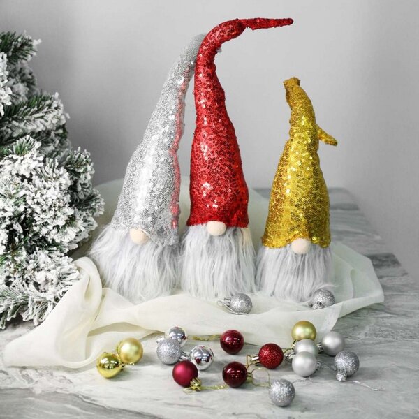 Božićna figura – stojeći patuljak od pliša, 40 cm