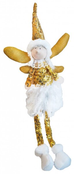 Božićna figura – sjedeći anđeo od pliša, 50 cm, ASN01Z