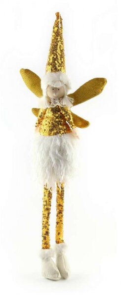 Božićna figura – sjedeći anđeo od pliša, 50 cm, ASN01Z