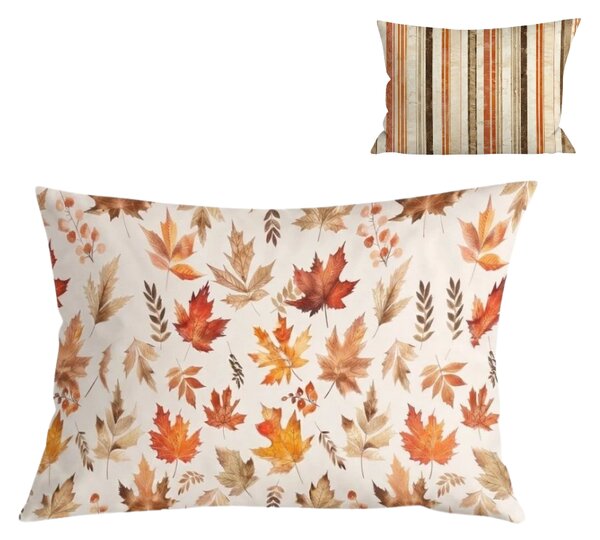 Flanel Jastučnica LEAVES & STRIPES 50x70 cm, šarena