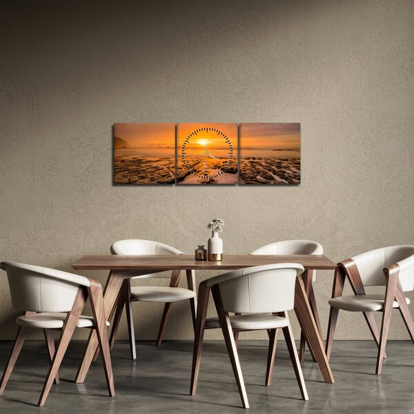 Slika zalaska sunca (sa satom) (90x30 cm)