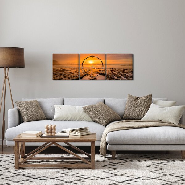 Slika zalaska sunca (sa satom) (90x30 cm)